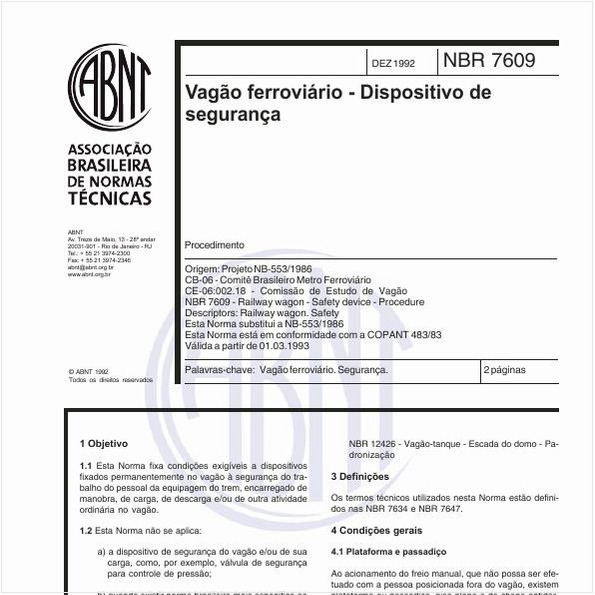 Vagão ferroviário - Dispositivo de segurança