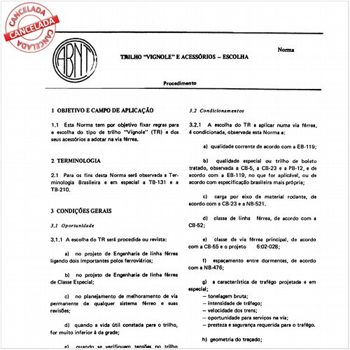 Trilho "vignole" e acessórios - Escolha