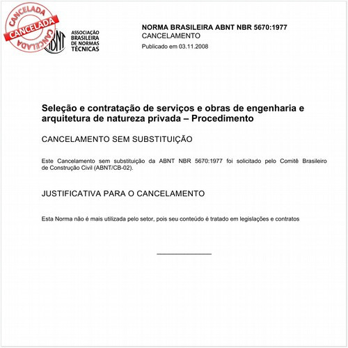 Seleção e contratação de serviços e obras de engenharia e arquitetura de natureza privada