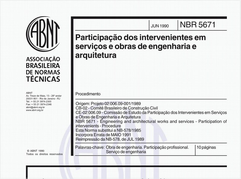 Participação dos intervenientes em serviços e obras de engenharia e arquitetura