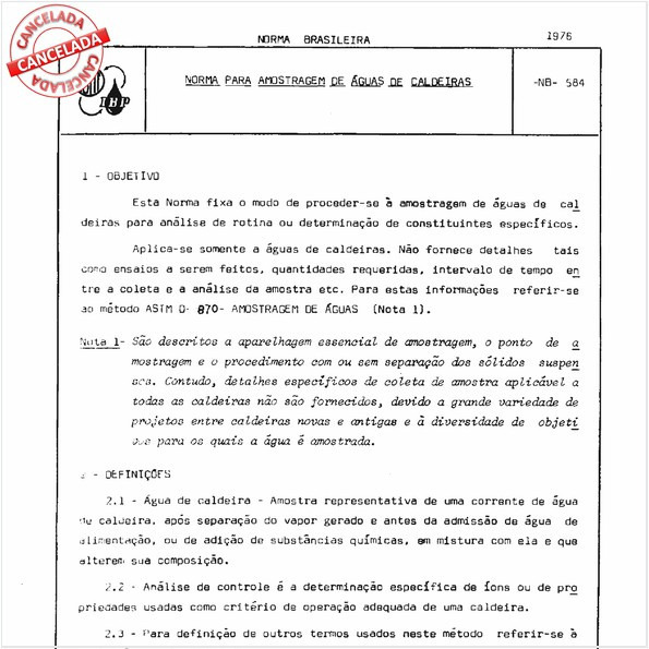 Amostragem de águas de caldeiras