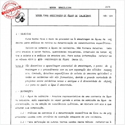 Amostragem de águas de caldeiras