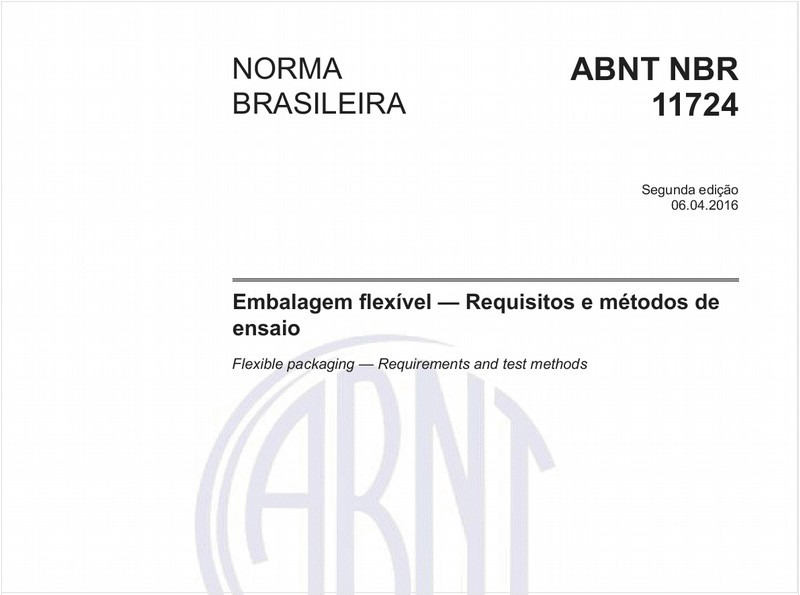 Embalagem flexível - Requisitos e métodos de ensaio