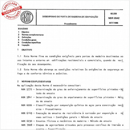 Desempenho de porta de madeira de edificação