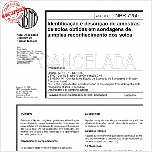 Identificação e descrição de amostras de solos obtidas em sondagens de simples reconhecimento dos solos