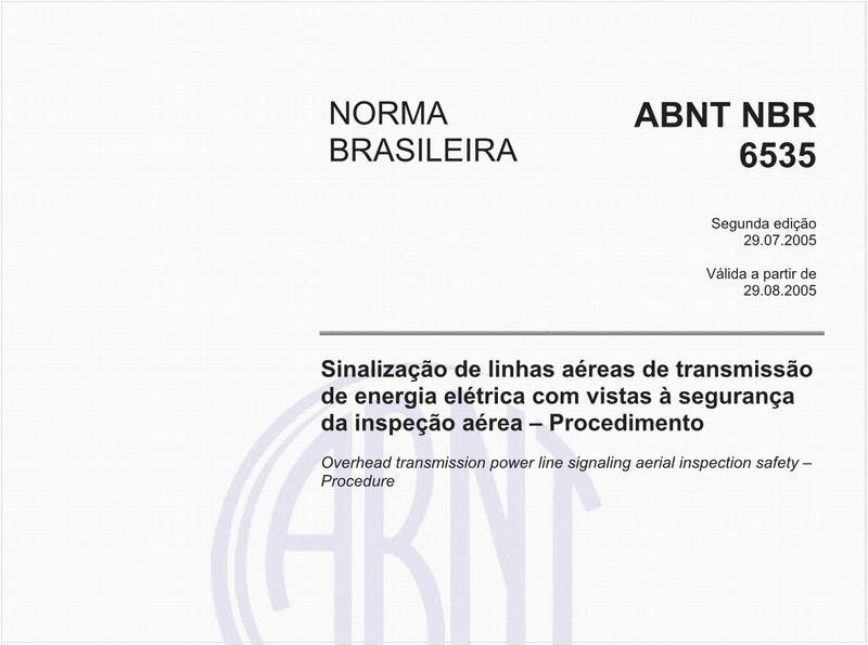 Sinalização de linhas aéreas de transmissão de energia elétrica com vistas à segurança da inspeção aérea