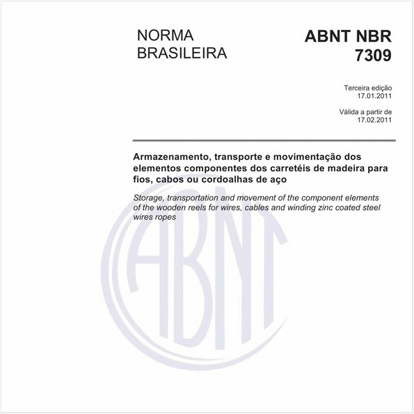 Armazenamento, transporte e movimentação dos elementos componentes dos carretéis de madeira para fios, cabos ou cordoalhas de aço