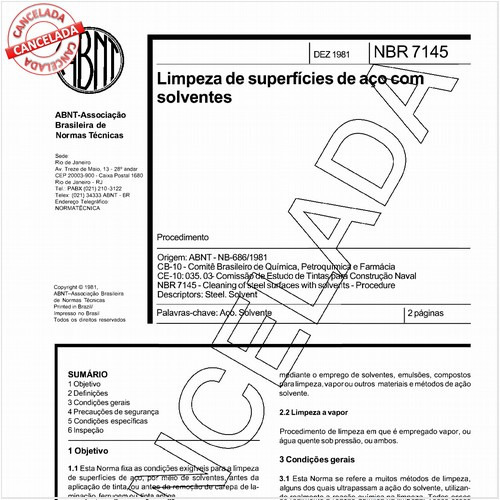Limpeza de superfícies de aço com solventes