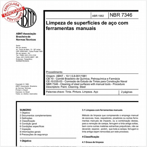 Limpeza de superfícies de aço com ferramentas manuais 