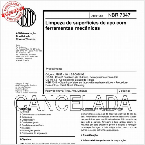 Limpeza de superfícies de aço com ferramentas mecânicas 
