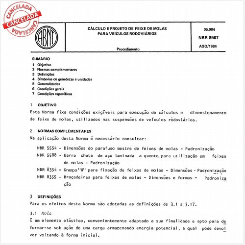 Cálculo e projeto de feixe de molas para veículos rodoviários