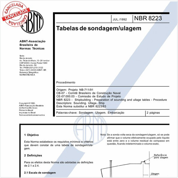 Tabelas de sondagem/ulagem