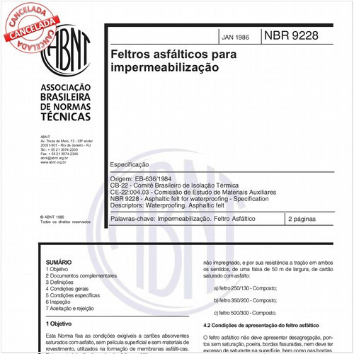 Feltros asfálticos para impermeabilização