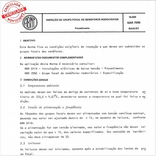 Inspeção de grupo focal de semáforos rodoviários