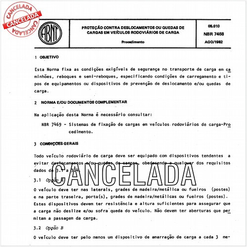 Proteção contra deslocamento ou quedas de cargas em veículos rodoviário de carga