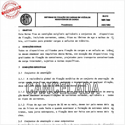 Sistemas de fixação de cargas em veículos rodoviários de carga