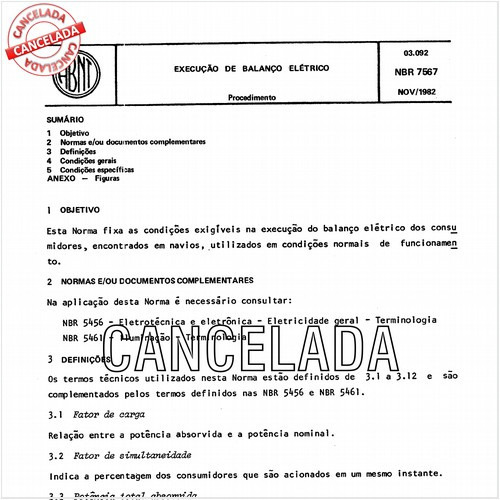 Execução de balanço elétrico