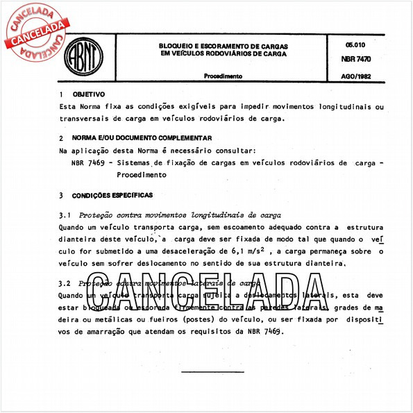 Bloqueio e escoramento de carga em veículo rodoviário de carga