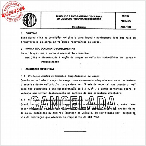 Bloqueio e escoramento de carga em veículo rodoviário de carga