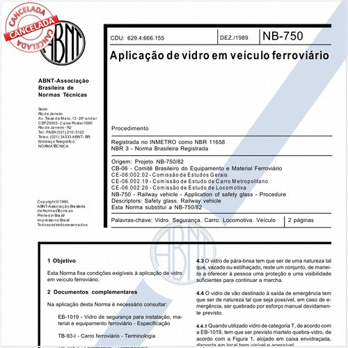 Aplicação de vidro em veículo ferroviário