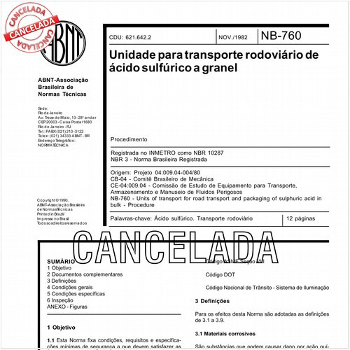 Unidade para transporte rodoviário de ácido sulfúrico a granel