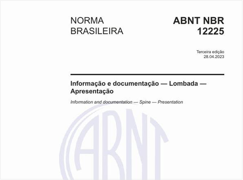 Informação e documentação - Lombada - Apresentação