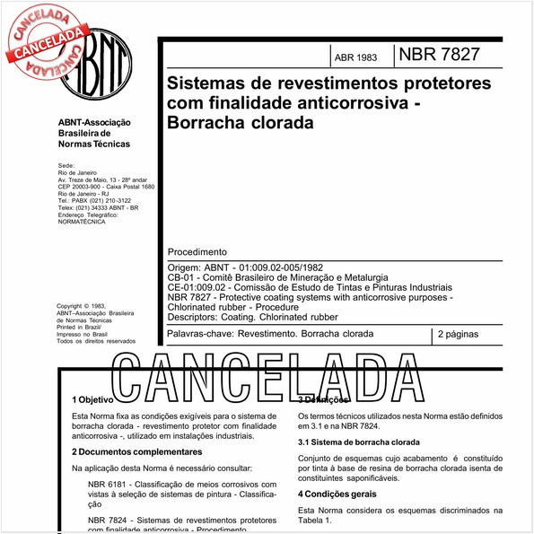 Sistemas de revestimentos protetores com finalidade anticorrosiva - Borracha clorada