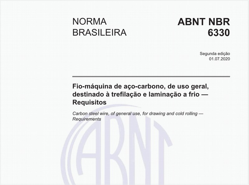 Fio-máquina de aço-carbono, de uso geral, destinado à trefilação e laminação a frio — Requisitos