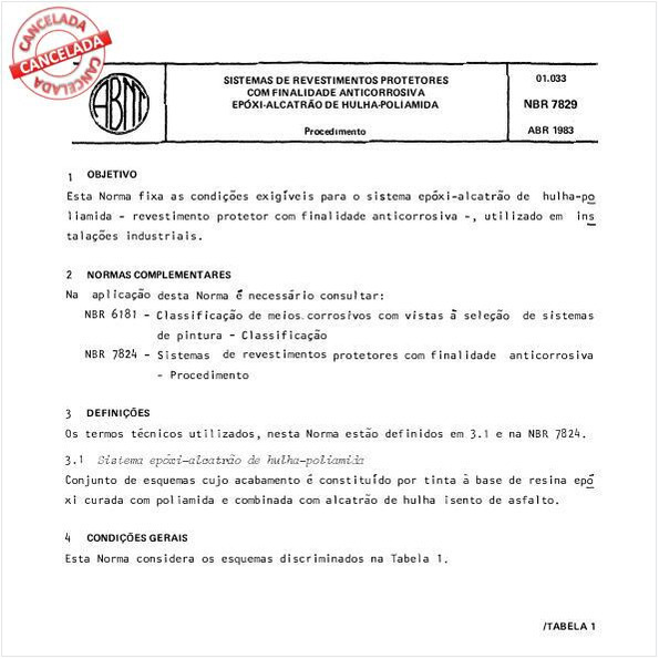 Sistemas de revestimentos protetores com finalidade anticorrosiva - Epóxi-alcatrão de hulha-poliamida