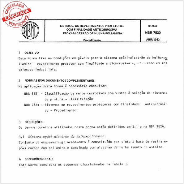 Sistemas de revestimentos protetores com finalidade anticorrosiva - Epóxi-alcatrão de hulha-poliamina