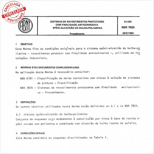 Sistemas de revestimentos protetores com finalidade anticorrosiva - Epóxi-alcatrão de hulha-poliamina