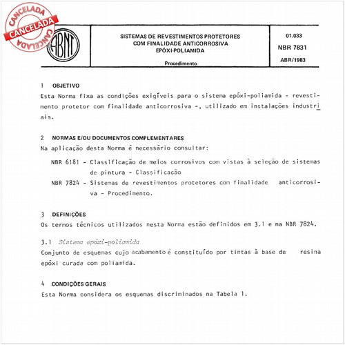 Sistemas de revestimentos protetores com finalidade anticorrosiva - Epóxi-poliamida