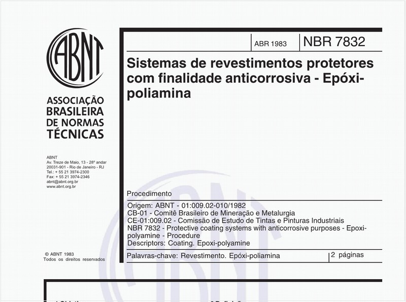 Sistemas de revestimentos protetores com finalidade anticorrosiva - Epóxi-poliamina