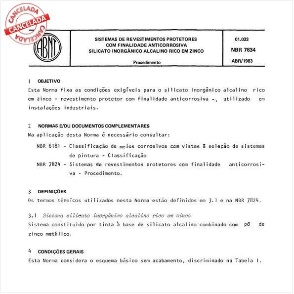 Sistemas de revestimentos protetores com finalidade anticorrosiva - Silicato inorgânico alcalino rico em zinco