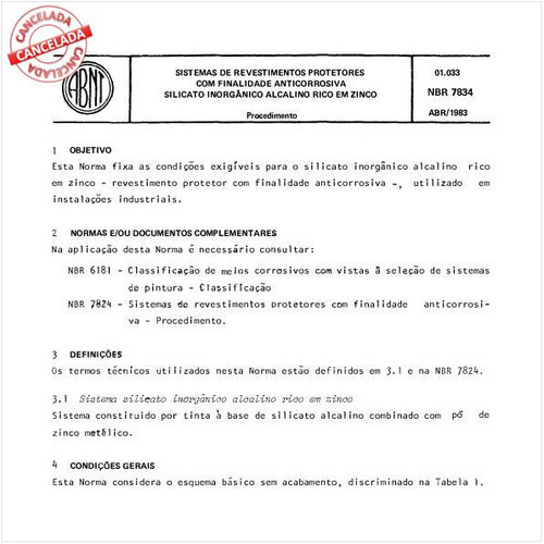 Sistemas de revestimentos protetores com finalidade anticorrosiva - Silicato inorgânico alcalino rico em zinco