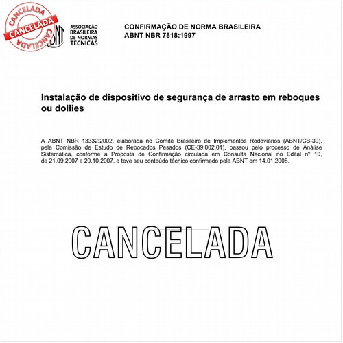 Instalação de dispositivo de segurança de arrasto em reboques ou dollies