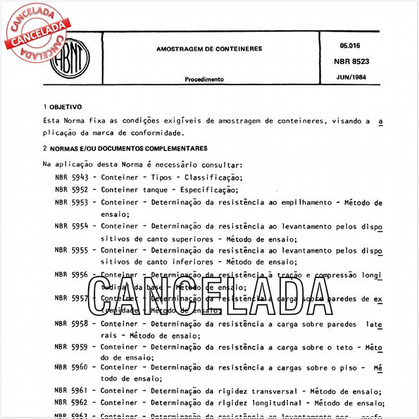 Amostragem de conteineres