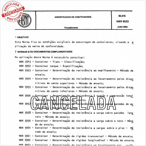 Amostragem de conteineres