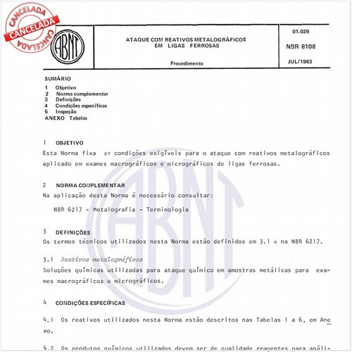 Ataque com reativos metalográficos em ligas ferrosas