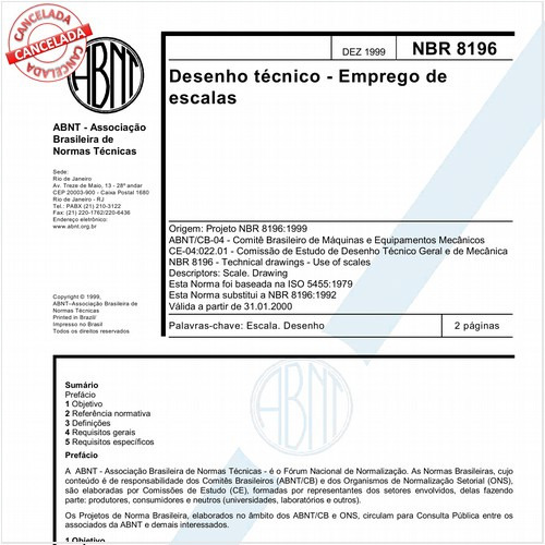 Desenho técnico -  Emprego de escalas