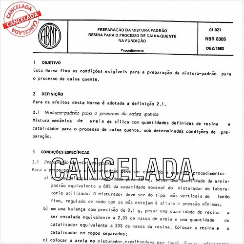 Preparação da mistura-padrão resina para o processo caixa quente na fundição