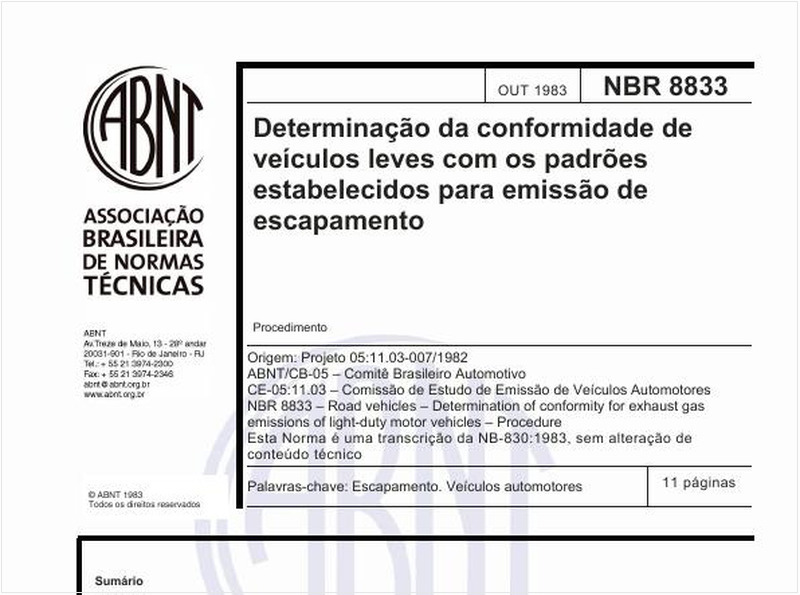 Determinação da conformidade de veículos leves com os padrões estabelecidos para emissão de escapamento - Procedimento