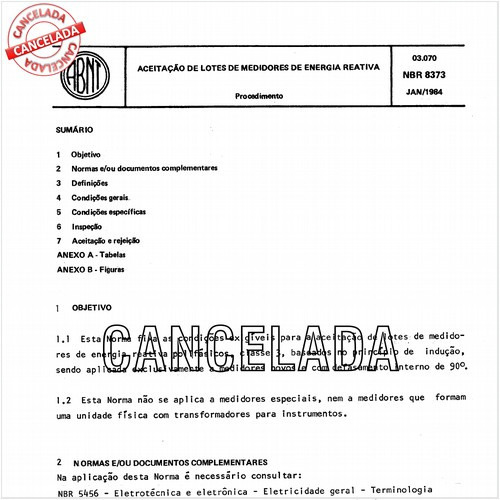 Aceitação de lotes de medidores de energia reativa