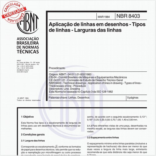 Aplicação de linhas em desenhos - Tipos de linhas - Larguras das linhas - Procedimento