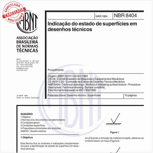 Indicação do estado de superfícies em desenhos técnicos - Procedimento