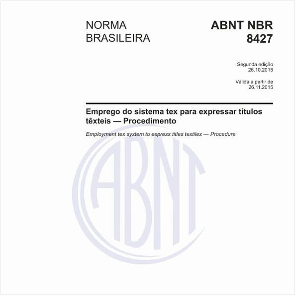 Emprego do sistema tex para expressar títulos têxteis — Procedimento