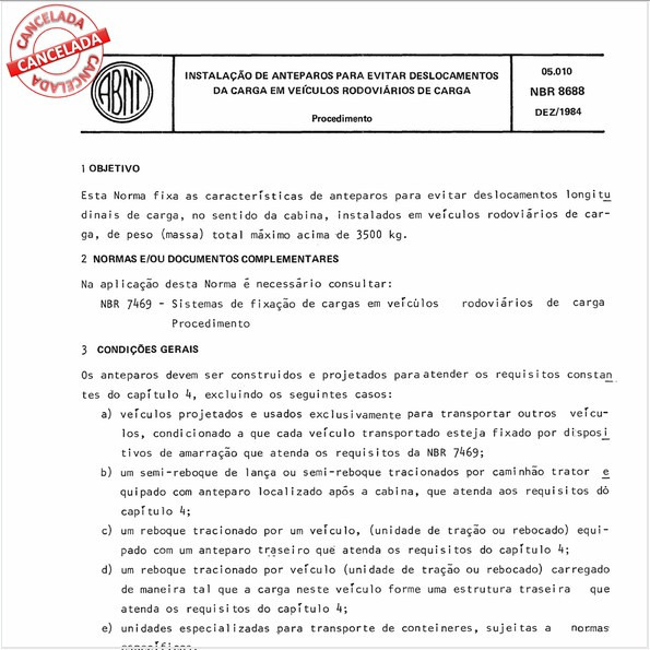 Instalação de anteparos para evitar deslocamentos da carga em veículos rodoviários de carga