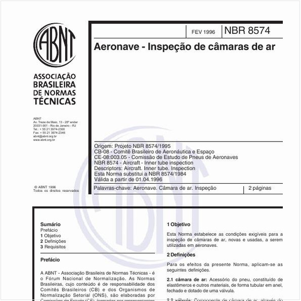 Aeronave - Inspeção de câmaras de ar
