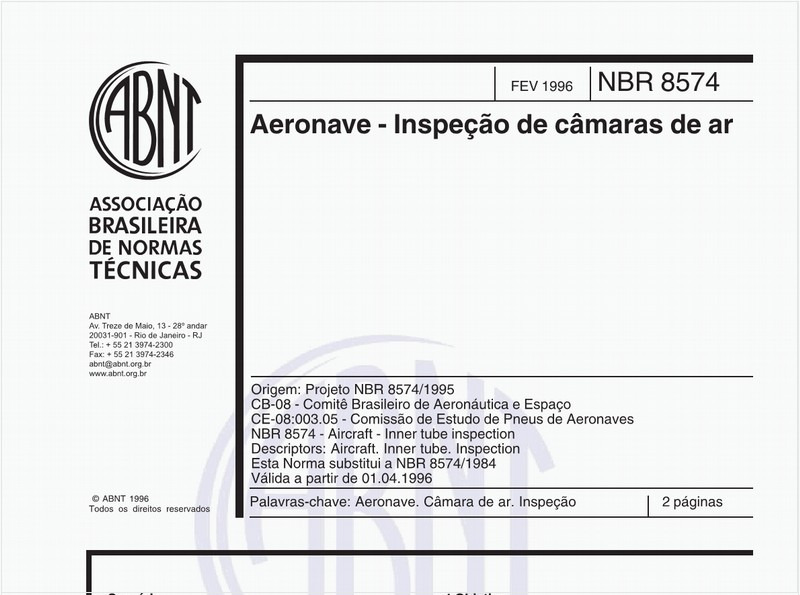 Aeronave - Inspeção de câmaras de ar