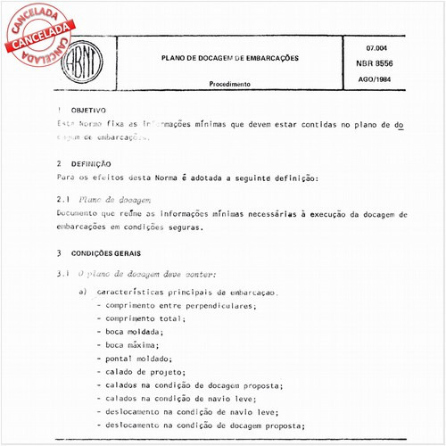 Plano de docagem de embarcações